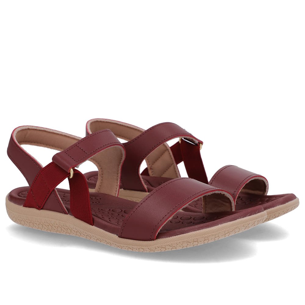 Sandália Tira Lateral Elástico Vermelha Vermelho 2