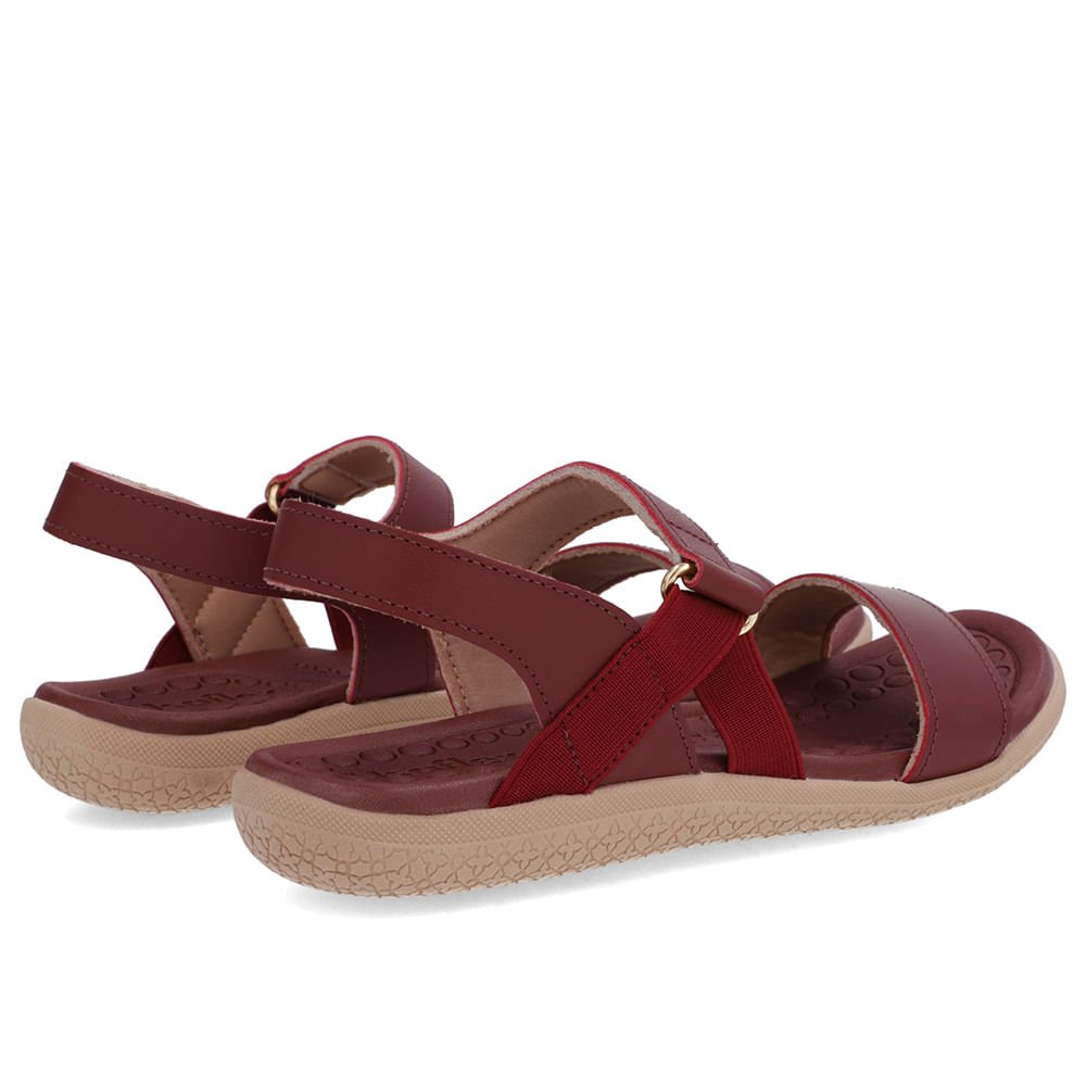 Sandália Tira Lateral Elástico Vermelha Vermelho 3