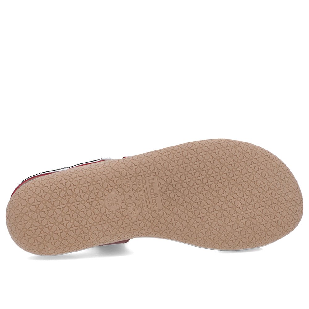 Sandália Tira Lateral Elástico Vermelha Vermelho 5