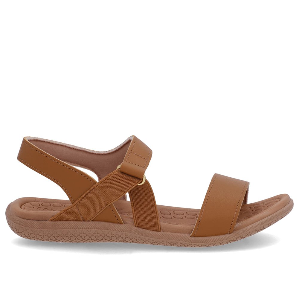 Sandália Tira Lateral Elástico Marrom Marrom 1