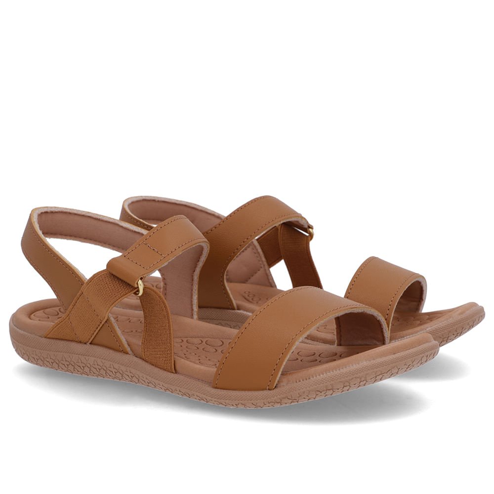 Sandália Tira Lateral Elástico Marrom Marrom 2