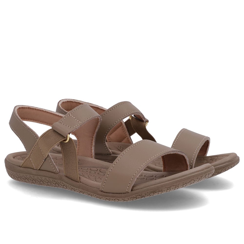 Sandália Tira Lateral Elástico Marrom Marrom 2