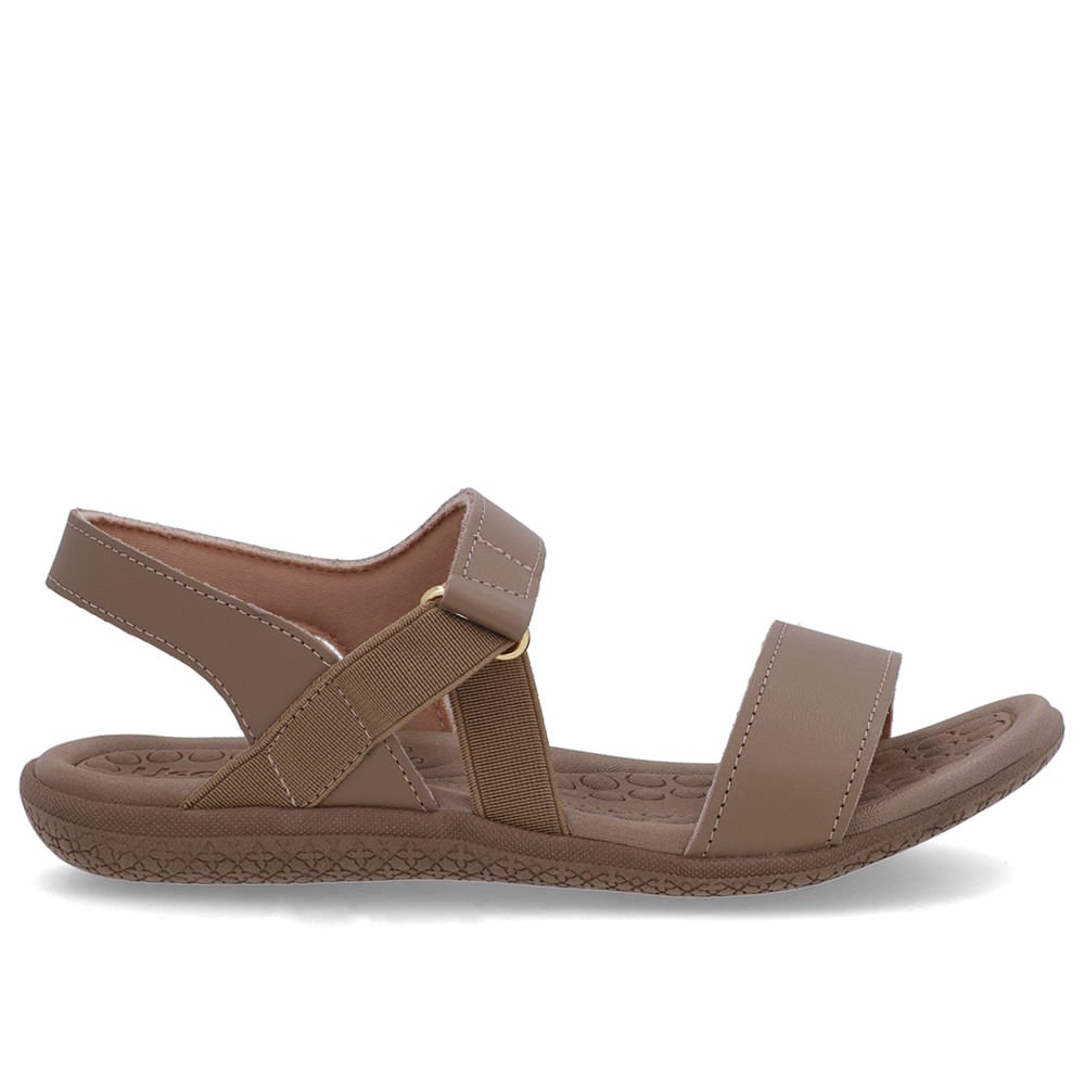 Sandália Tira Lateral Elástico Marrom Marrom 1