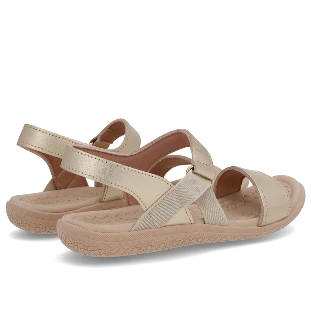 Sandália Tira Lateral Elástico Dourada Dourado 3