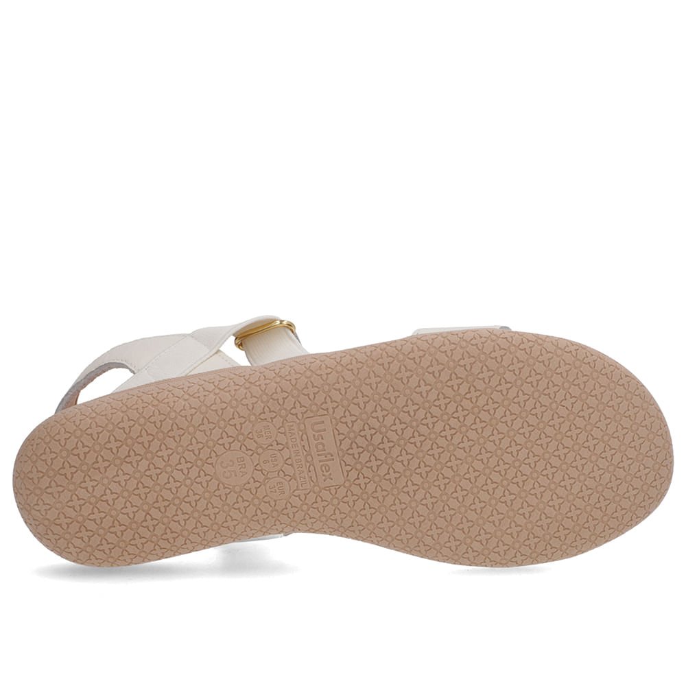 Sandália Tira Lateral Elástico Branca Marfim Branco 5