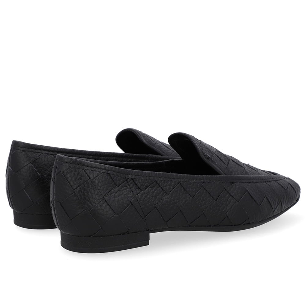 Loafer Couro Preto Trançado Preto 3