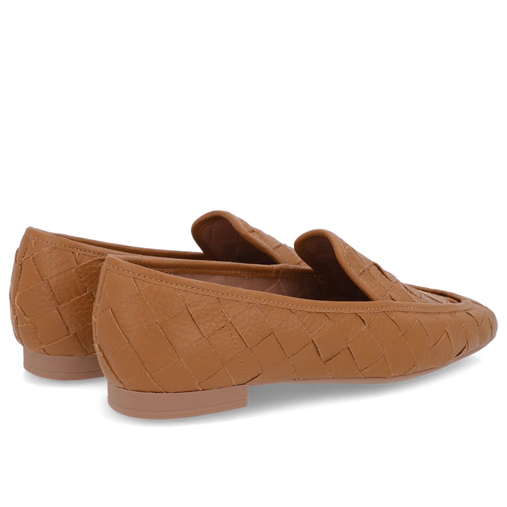 Loafer Couro Marrom Trançado Marrom 3