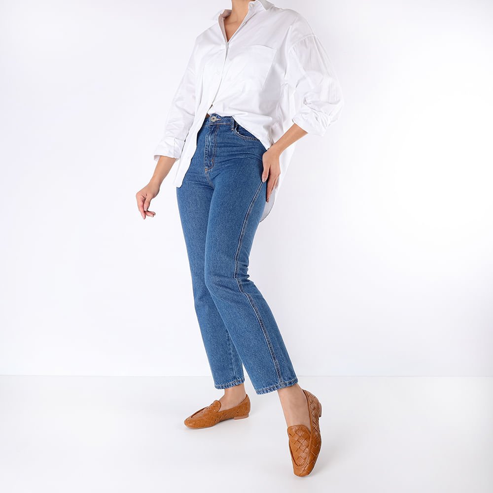 Loafer Couro Marrom Trançado Marrom 4