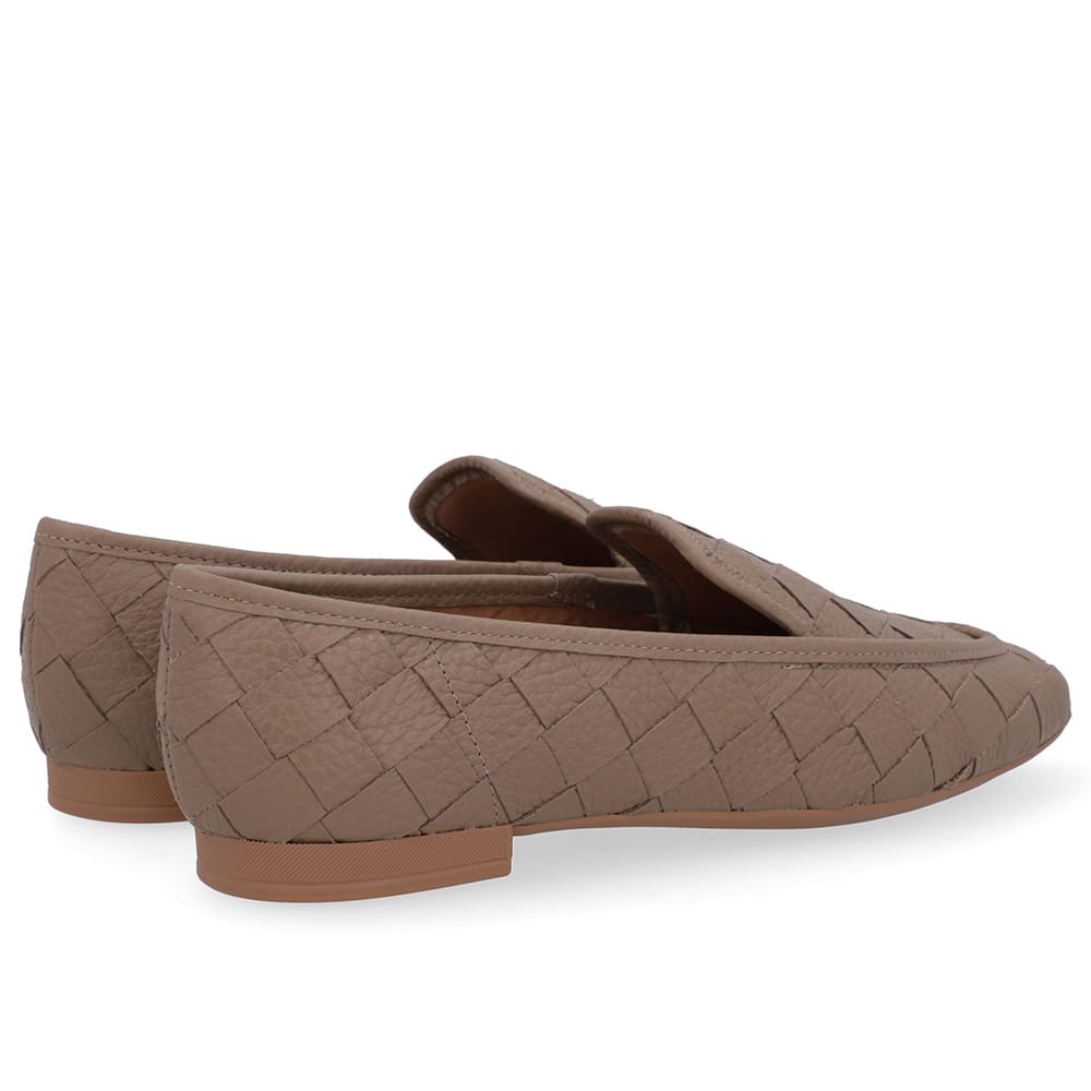 Loafer Couro Marrom Trançado Marrom 3