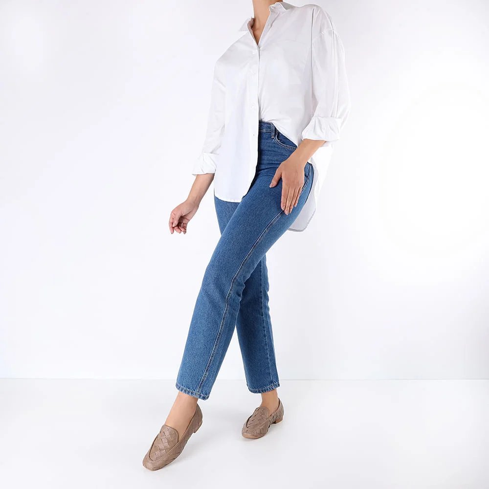 Loafer Couro Marrom Trançado Marrom 4