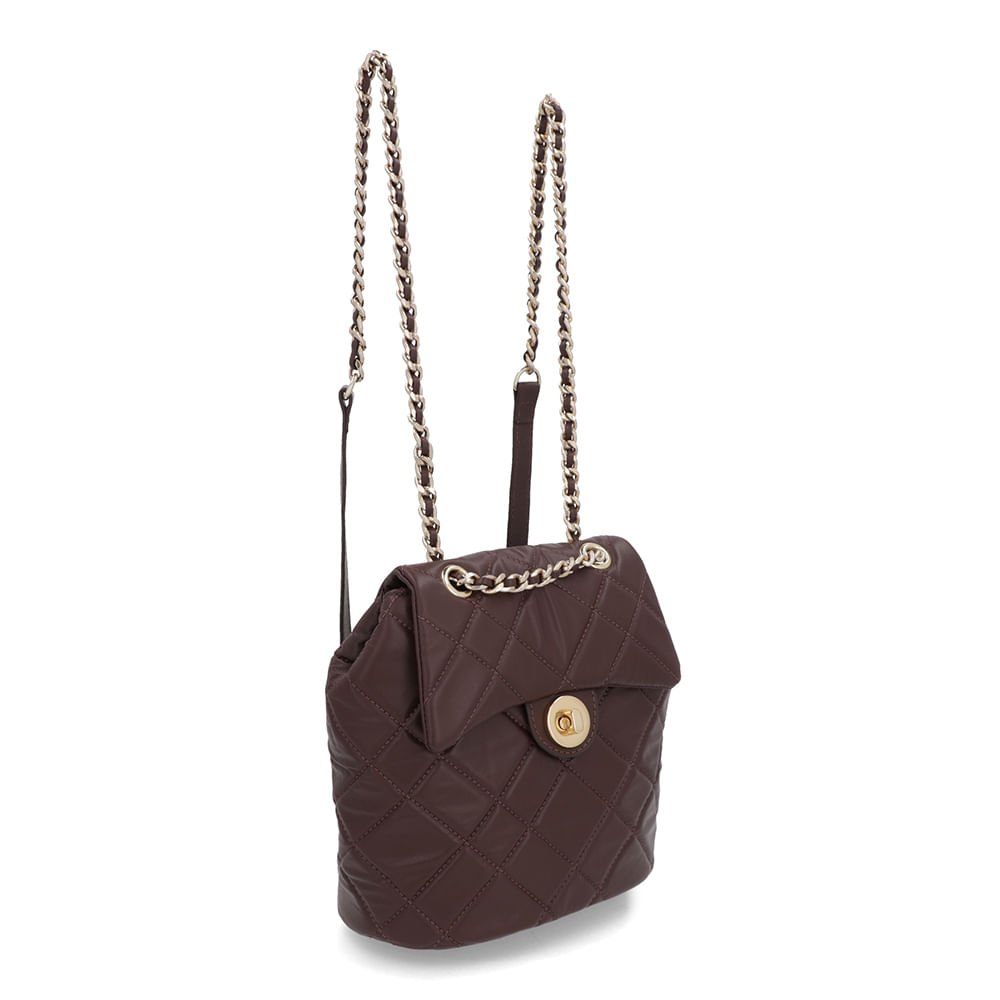 Mochila Couro Marrom Pinhão Matelassê Marrom 2