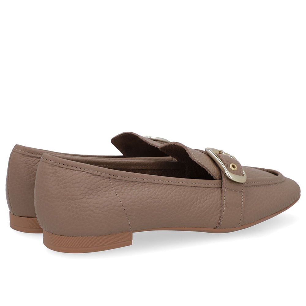 Loafer Couro Marrom Tira Fivela Marrom 3