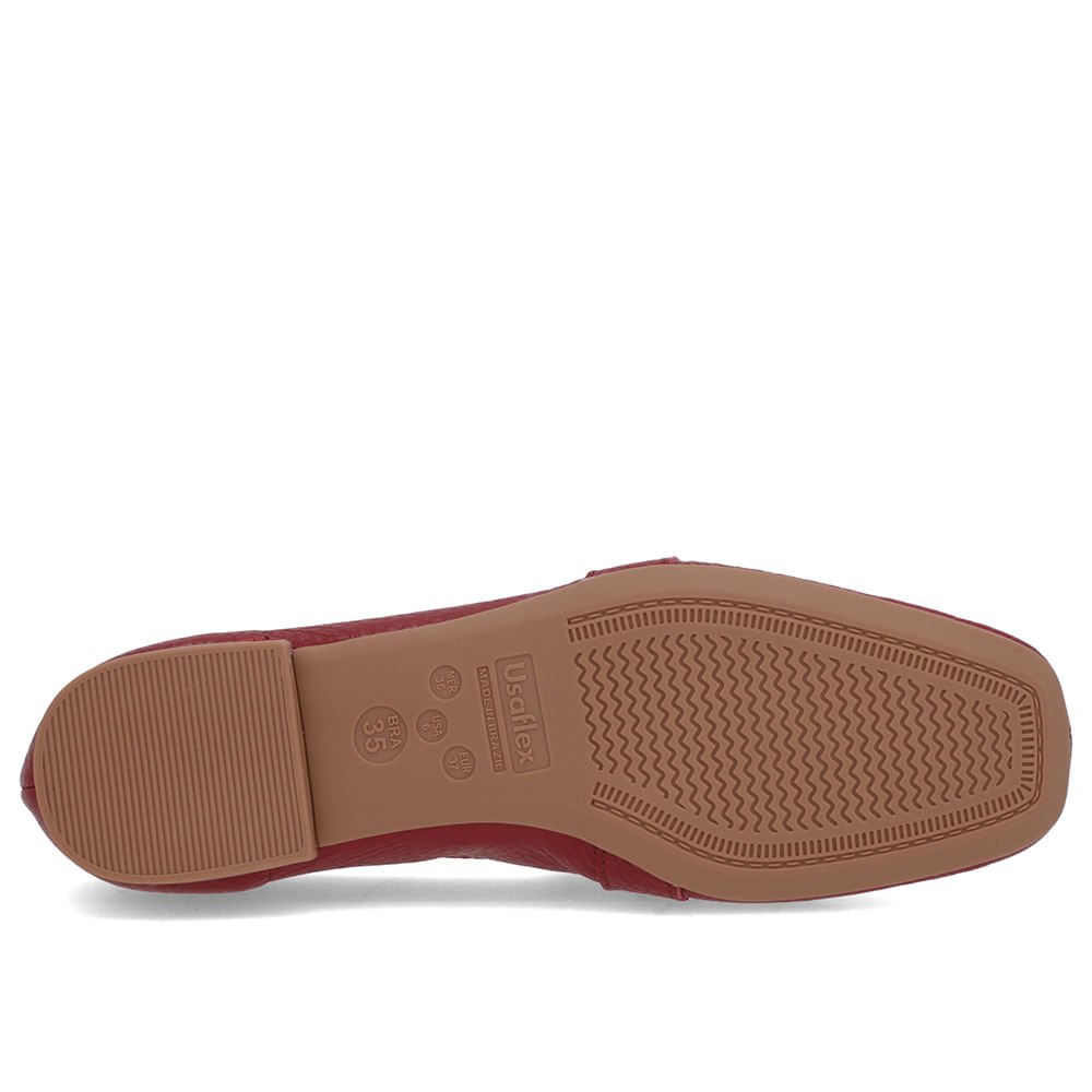 Loafer Couro Vermelho Tira Fivela Vermelho 5