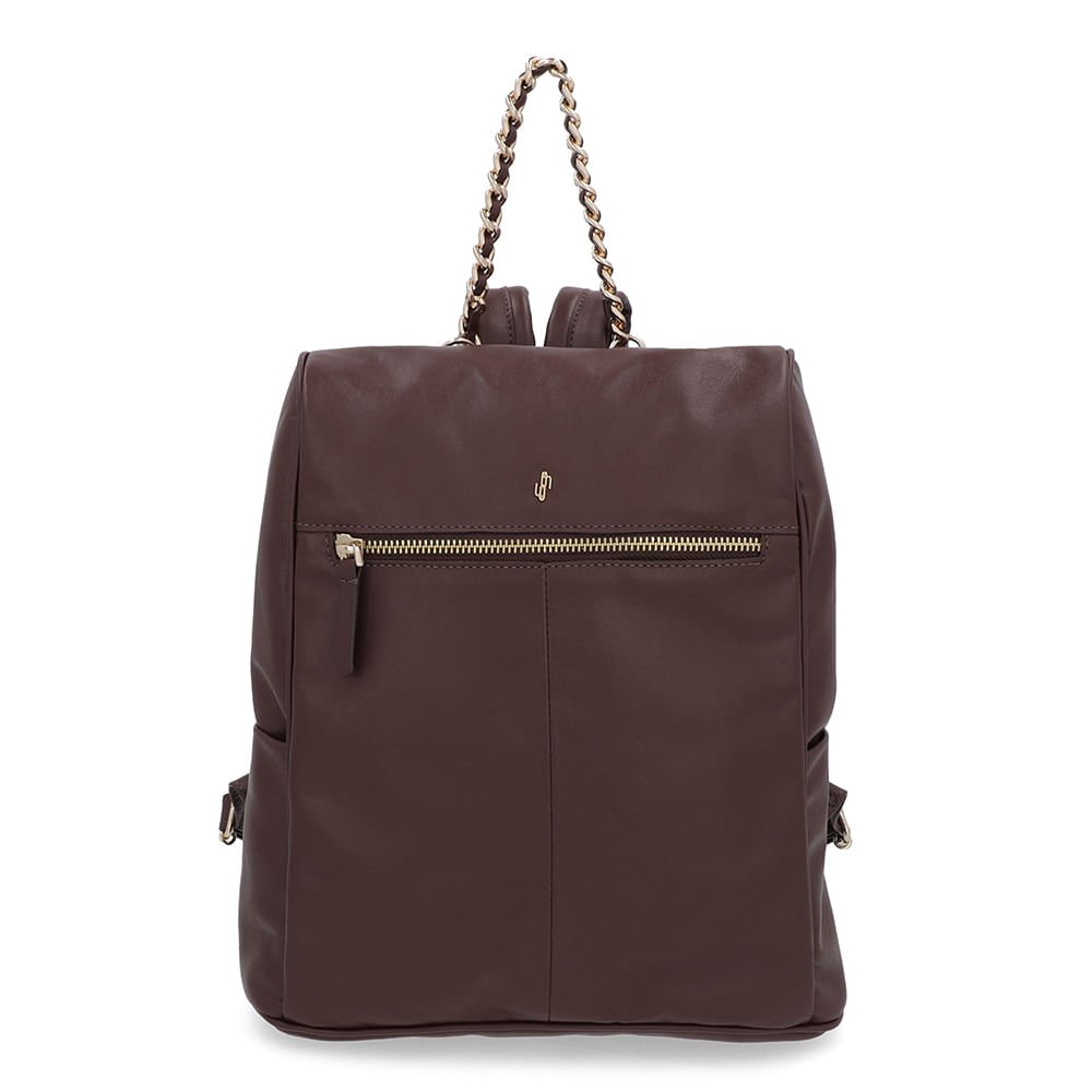 Mochila Couro Marrom Pinhão