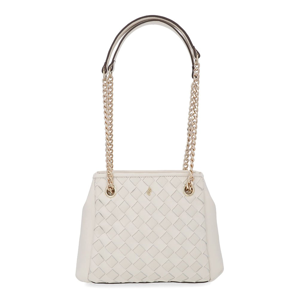 Bolsa Tote Couro Trançada Branca Marfim