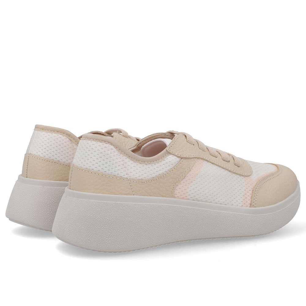 Tênis Lateral Tecido Bege Bege 3