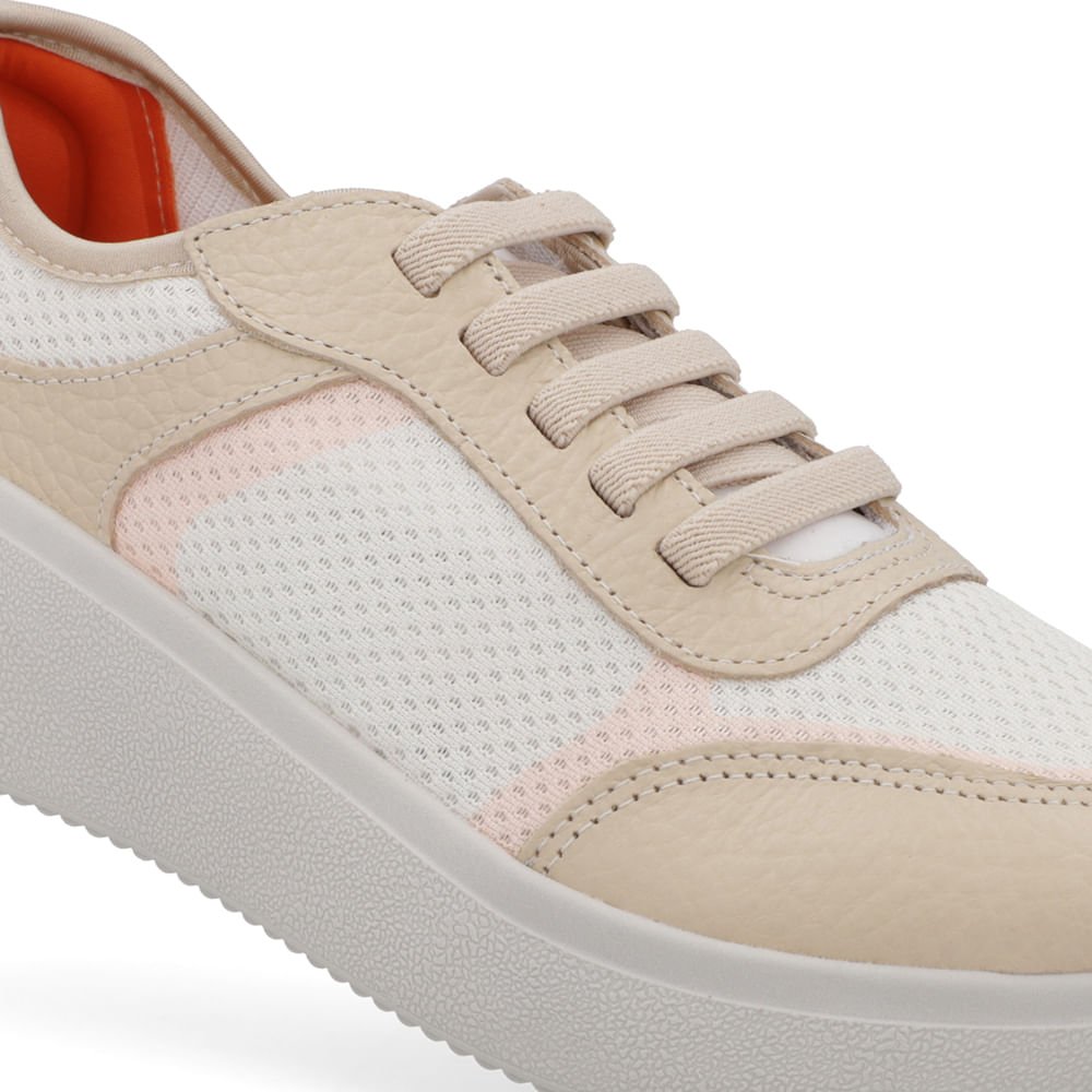 Tênis Lateral Tecido Bege Bege 4