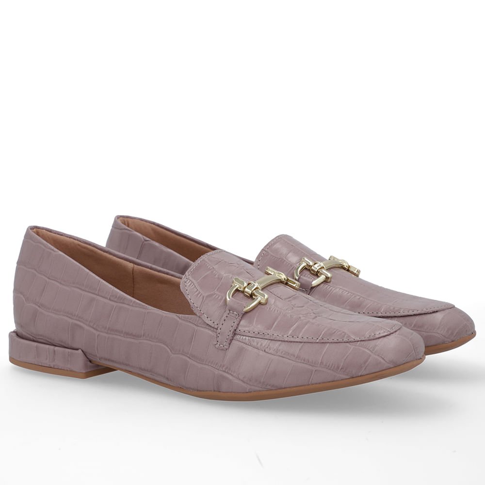 Loafer Lilás Couro Bridão Rosa 2
