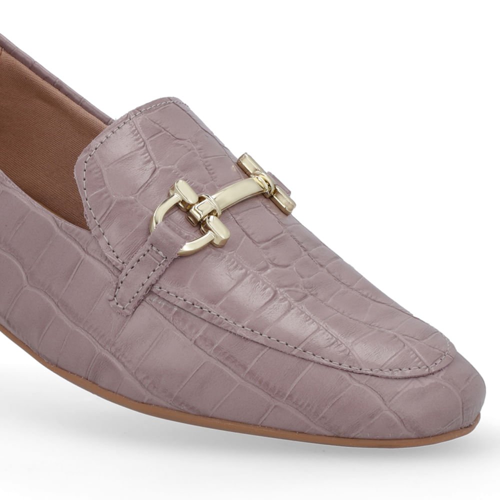 Loafer Lilás Couro Bridão Rosa 4