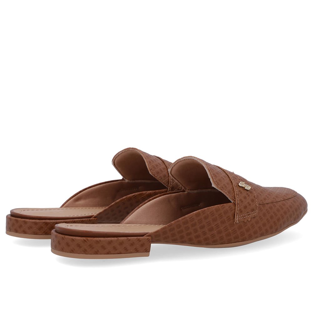 Mule Marrom Bico Redondo Couro Marrom 3