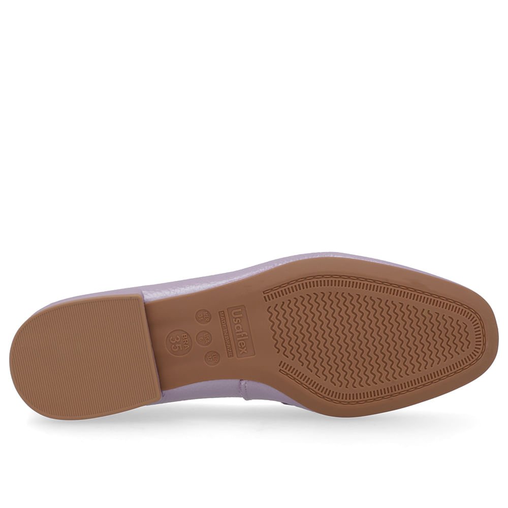 Loafer Lilás Couro Salto Bloco Cinza 6