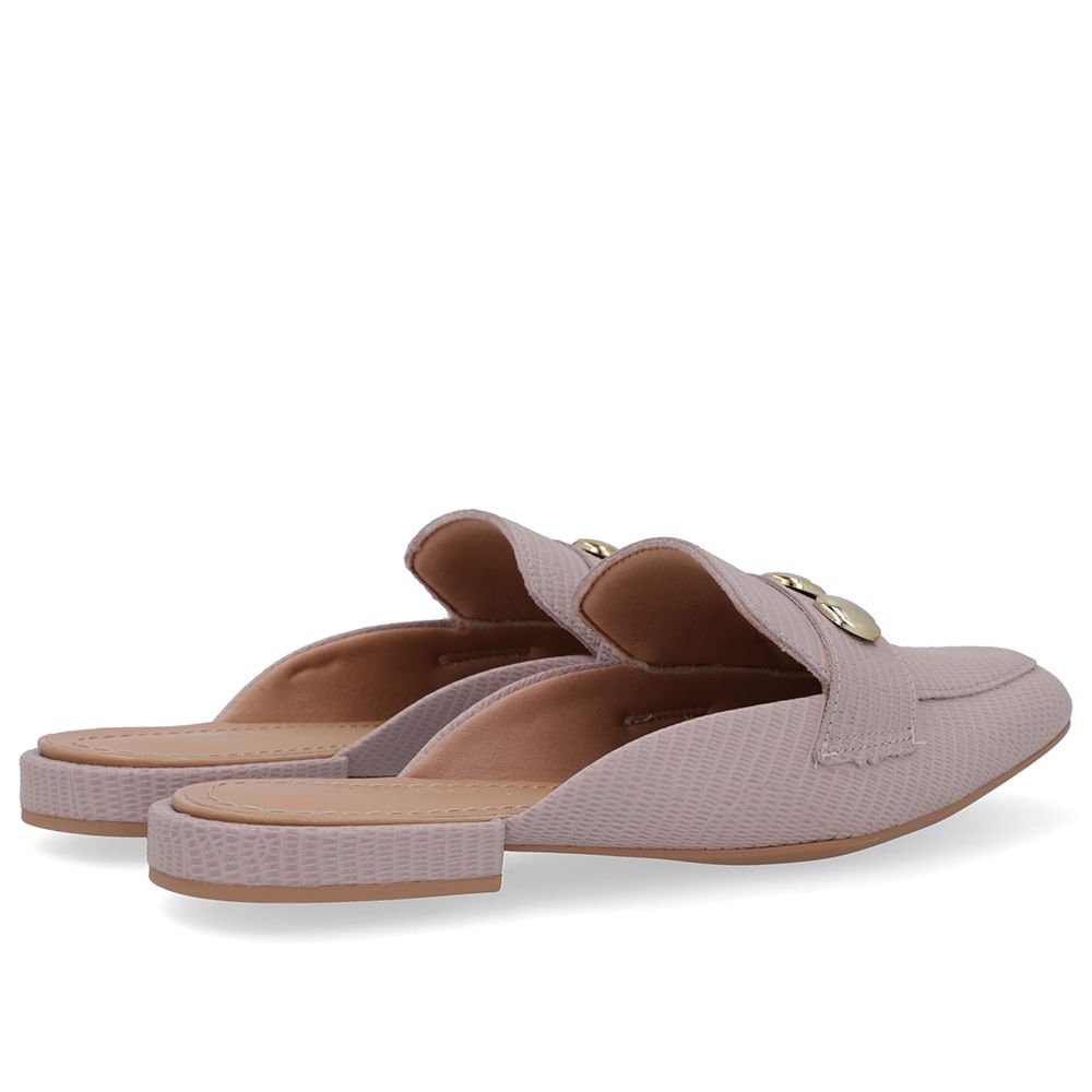 Mule Lilás Salto Bloco Couro Bege 3