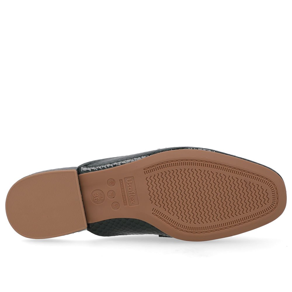 Mule Verde Salto Bloco Verniz Preto 5