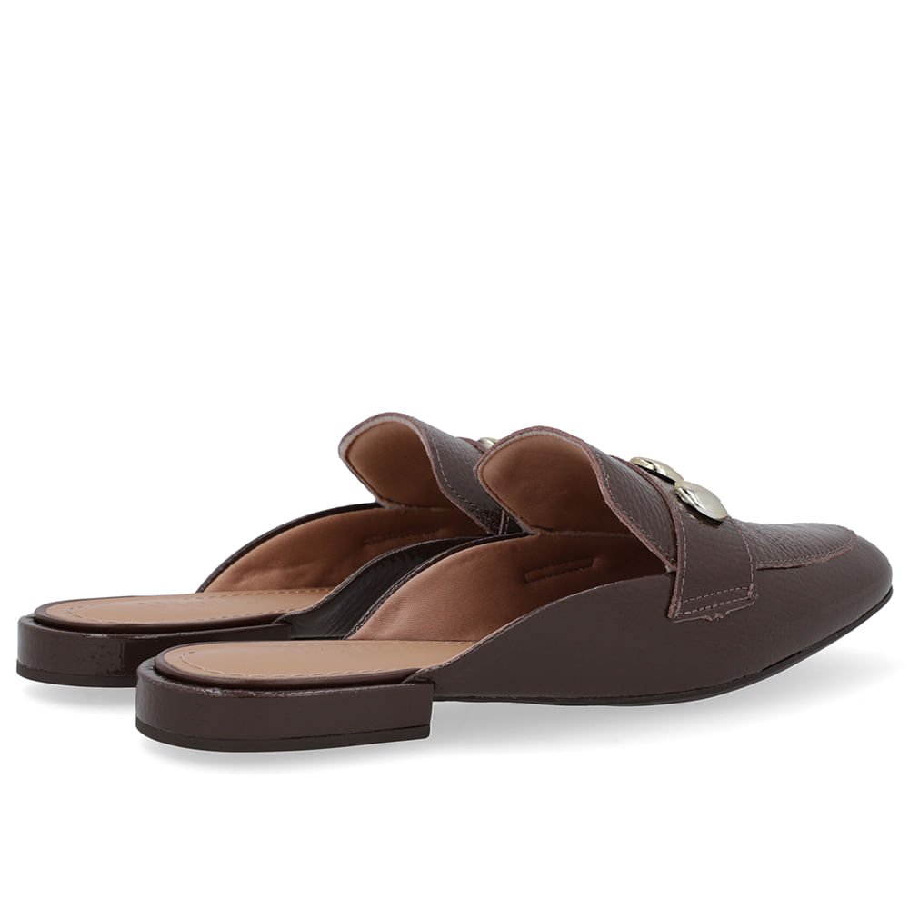 Mule Marrom Salto Bloco Verniz Marrom 3