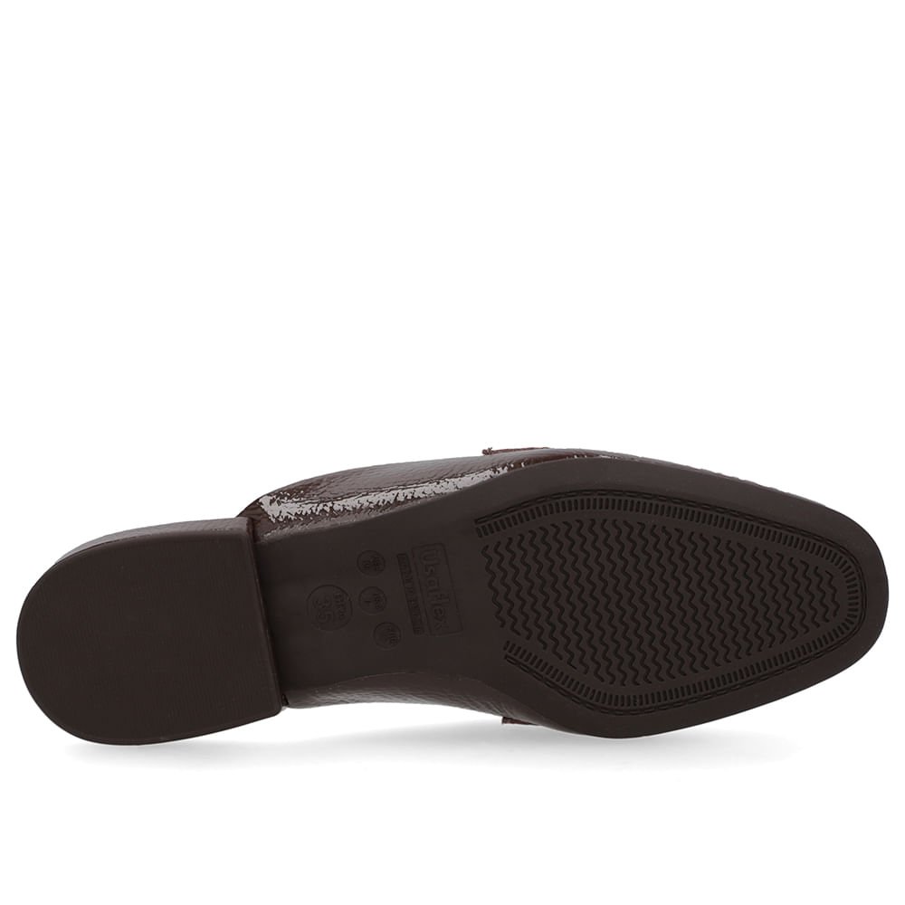 Mule Marrom Salto Bloco Verniz Marrom 5