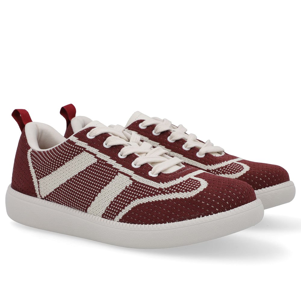 Tênis Casual Vermelho Tecido Vermelho 2