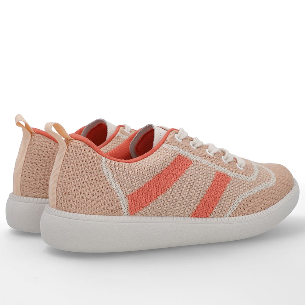 Tênis Casual Laranja Tecido Rosa 3