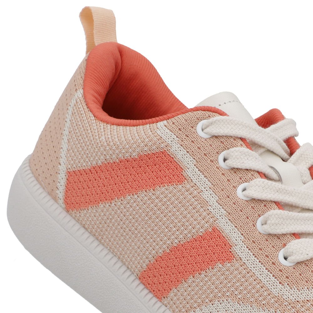 Tênis Casual Laranja Tecido Rosa 4