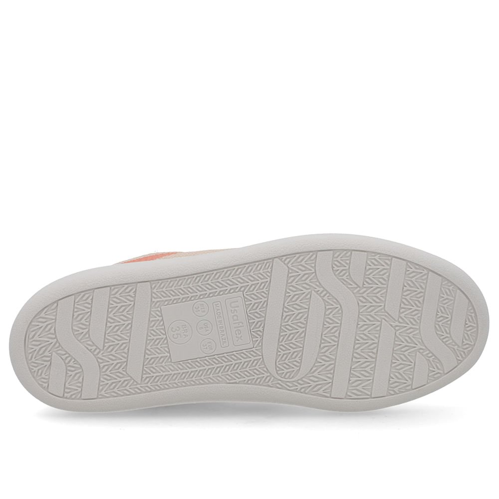 Tênis Casual Laranja Tecido Rosa 10