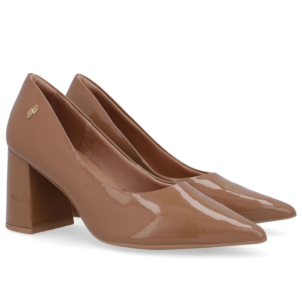 Scarpin Marrom Verniz Liso Marrom 2