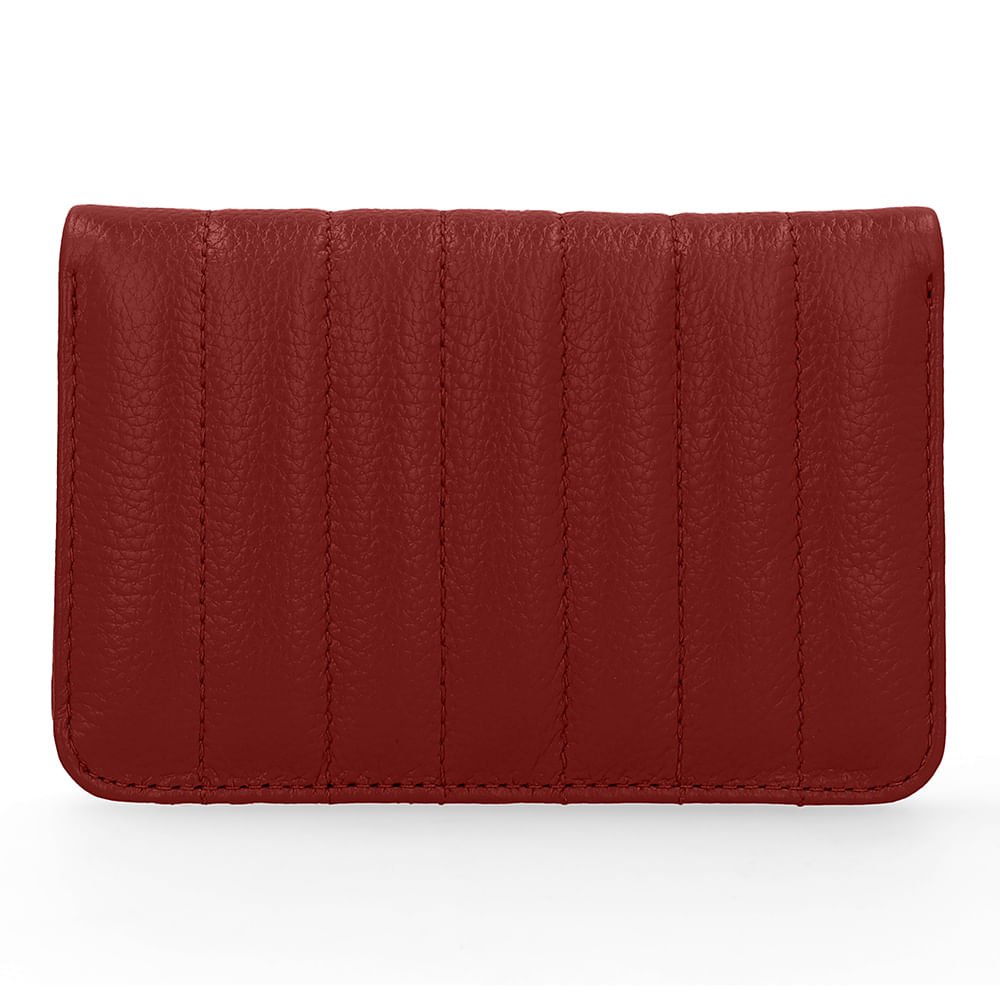 Carteira Couro Marrom Terracota Costura Enfeite Terracota 3