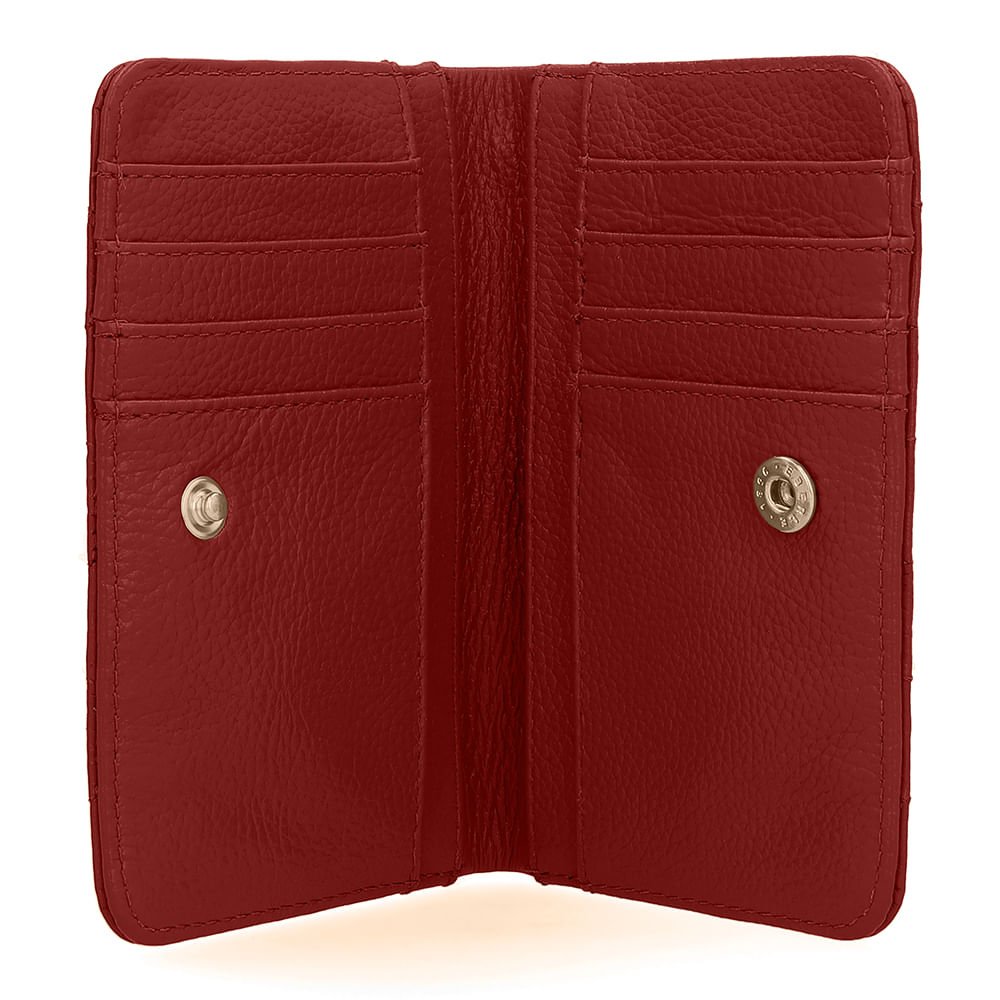 Carteira Couro Marrom Terracota Costura Enfeite Terracota 4