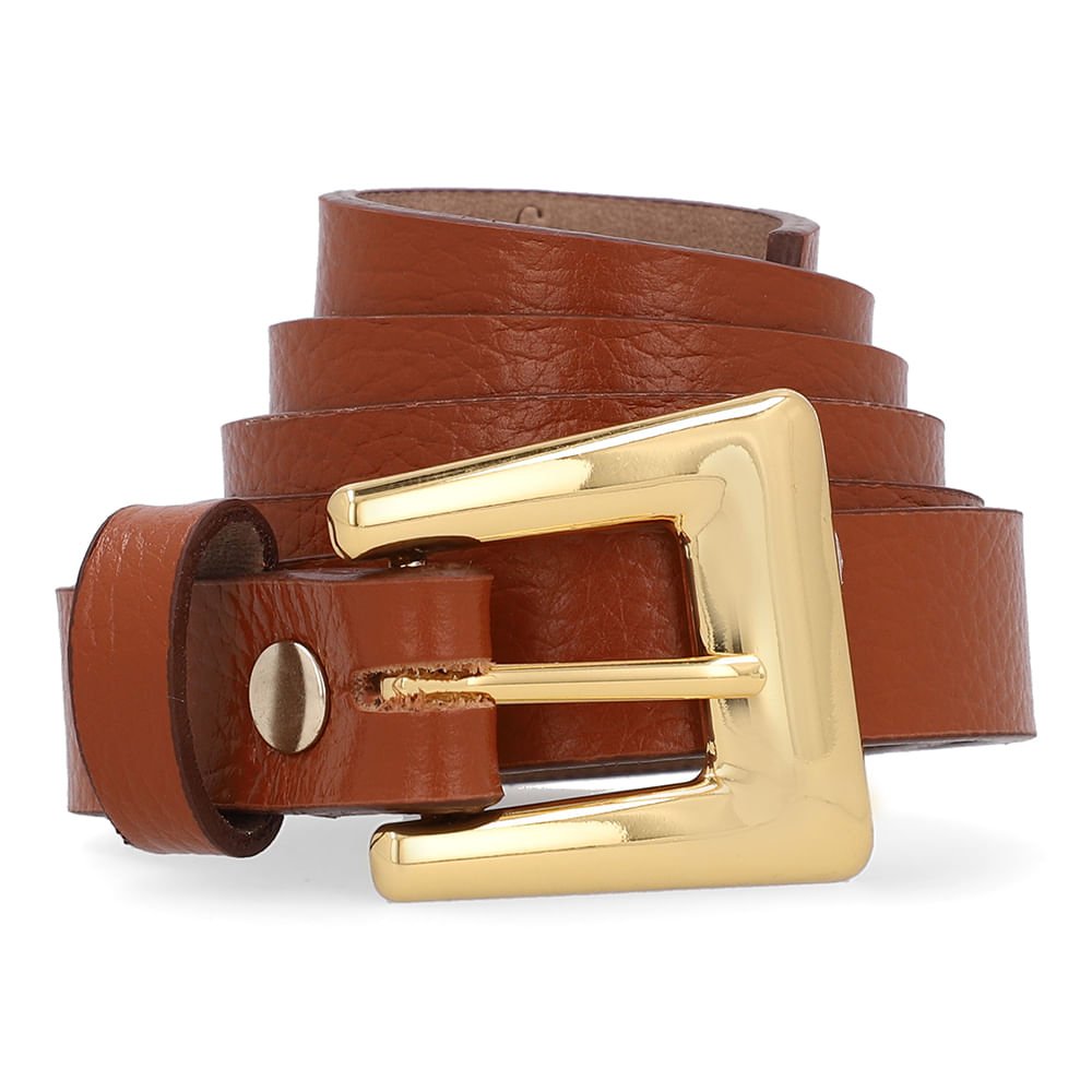 Cinto Couro Marrom Doce De Leite