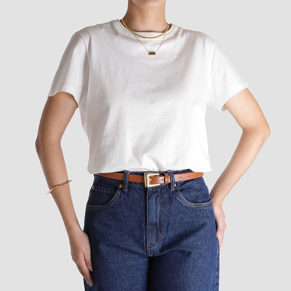 Cinto Couro Marrom Doce De Leite Marrom 2