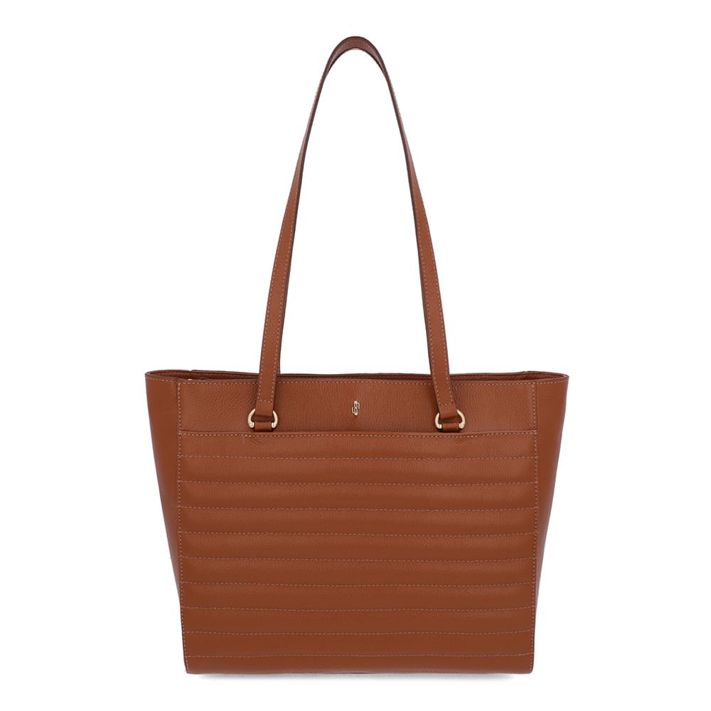 Bolsa Shopper Couro Marrom Doce De Leite Matelassê