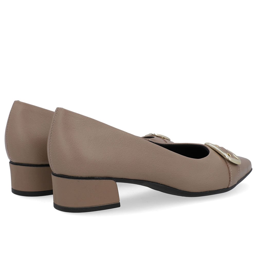 Scarpin Marrom Fendi Couro Bico Fino Fivela Marrom 3