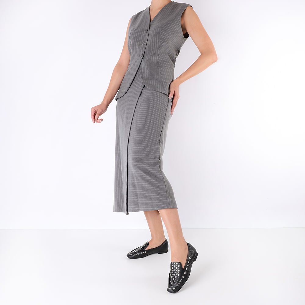 Loafer Preto Couro Tachas Preto 4