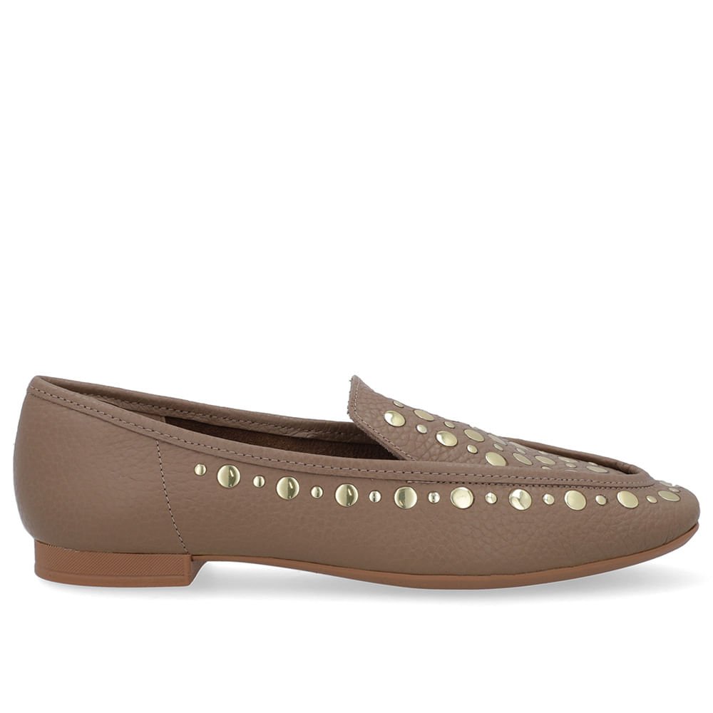 Loafer Marrom Fendi Couro Tachas