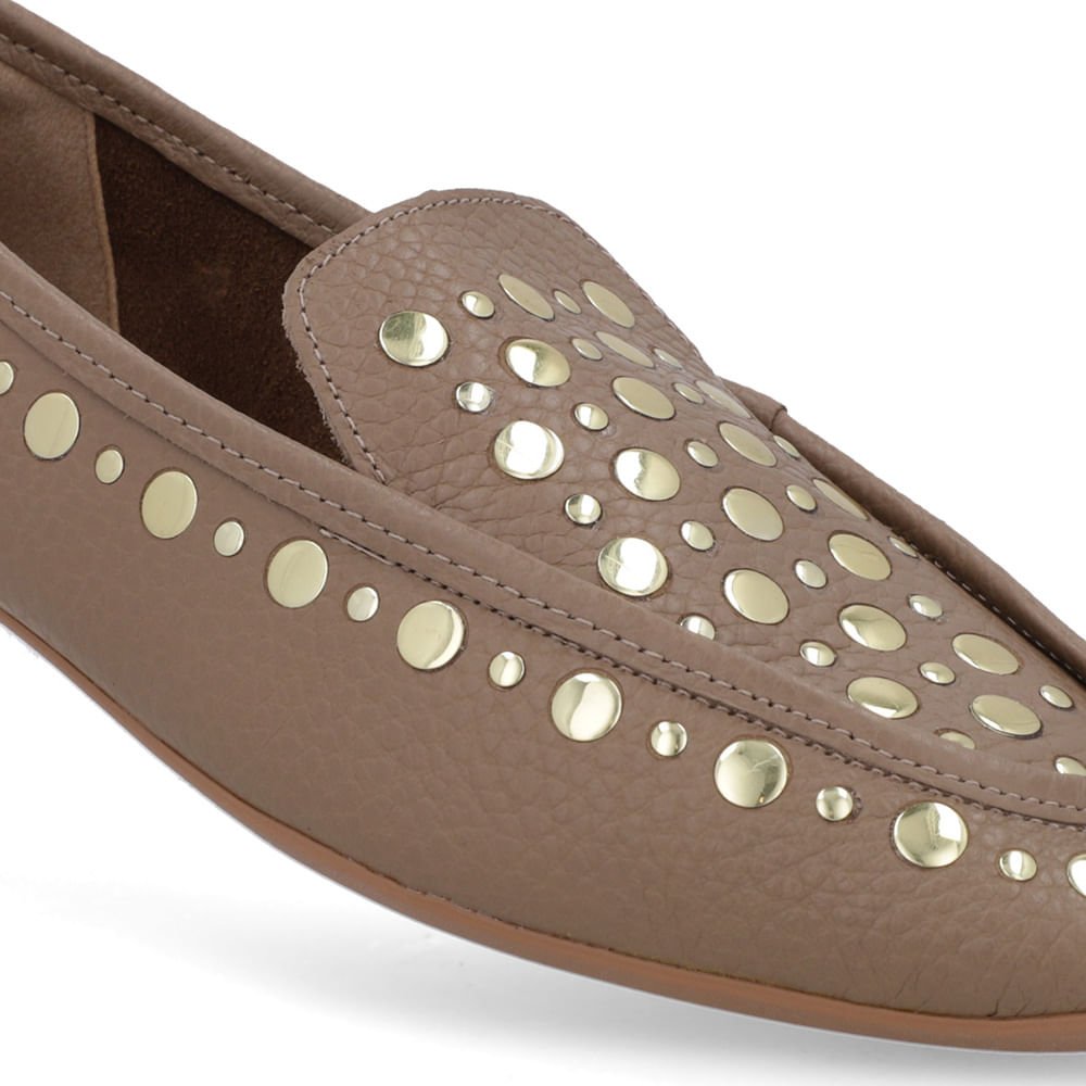 Loafer Marrom Fendi Couro Tachas Marrom 4