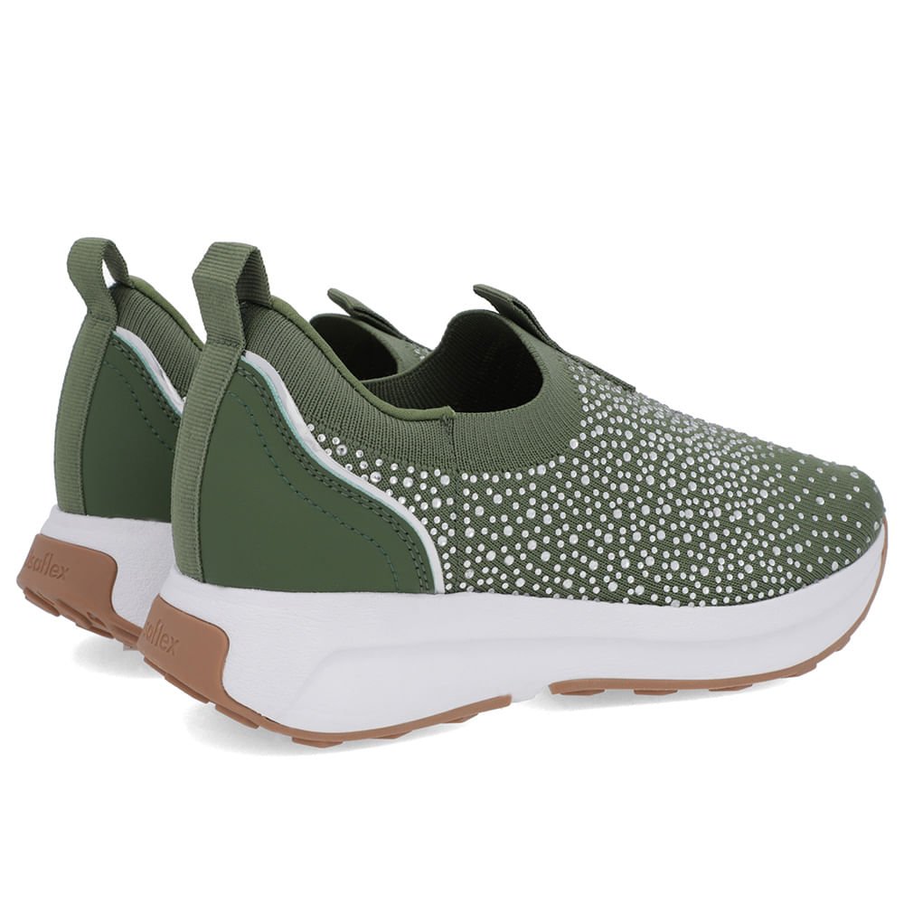 Tênis Verde Tricot Strass Verde 3