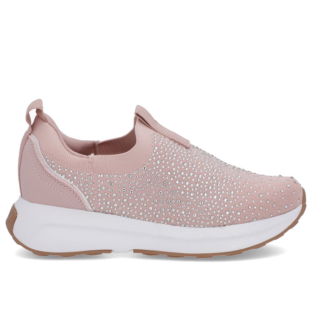 Tênis Rosa Tricot Strass