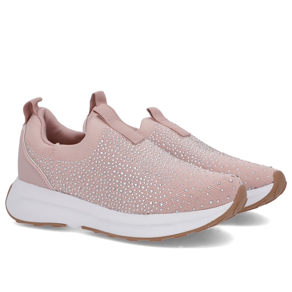 Tênis Rosa Tricot Strass Rosa 2