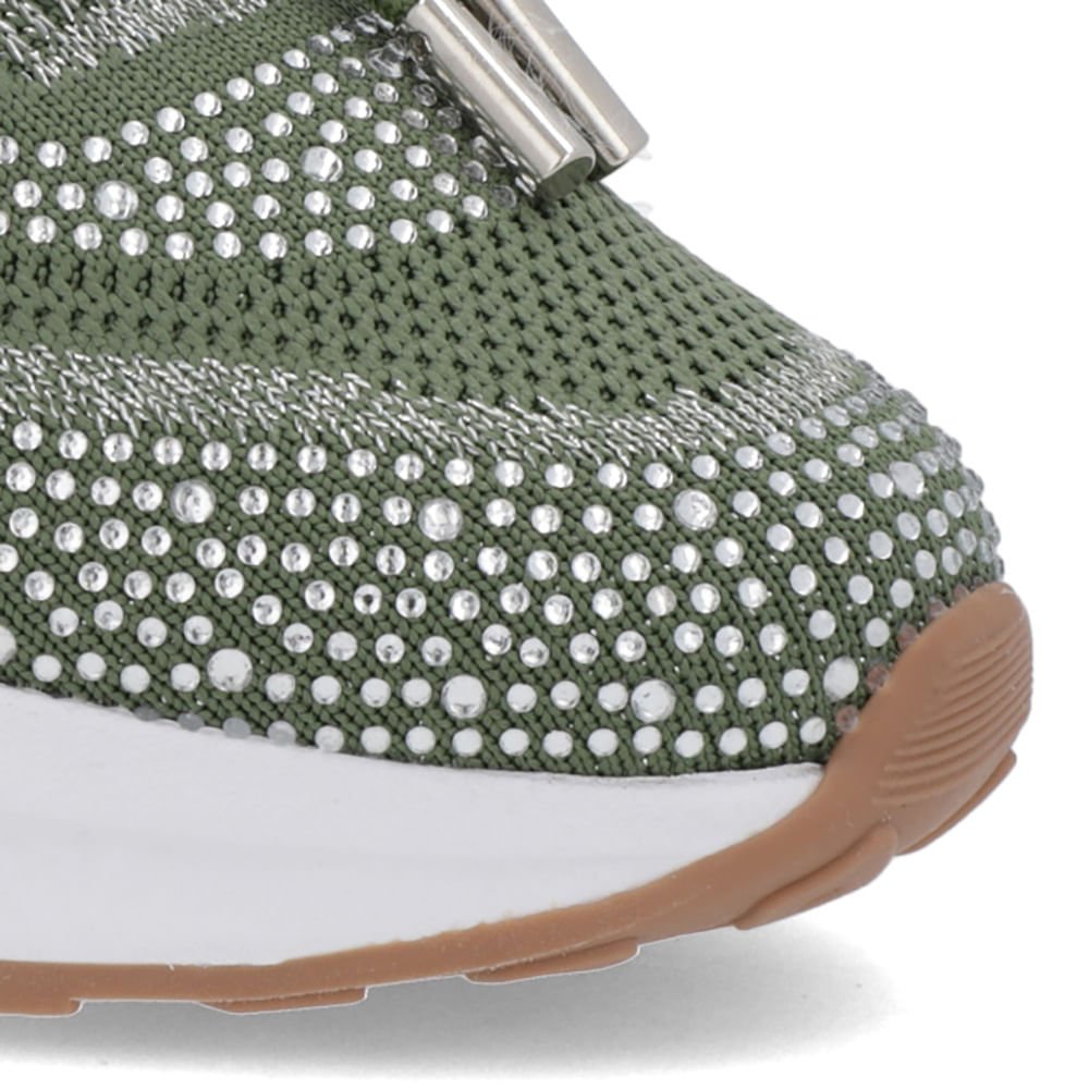 Tênis Cadarço Verde Tricot Strass Verde 4
