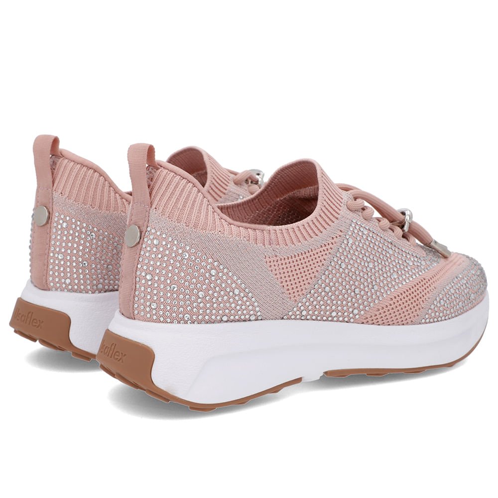 Tênis Cadarço Rosa Tricot Strass Rosa 3