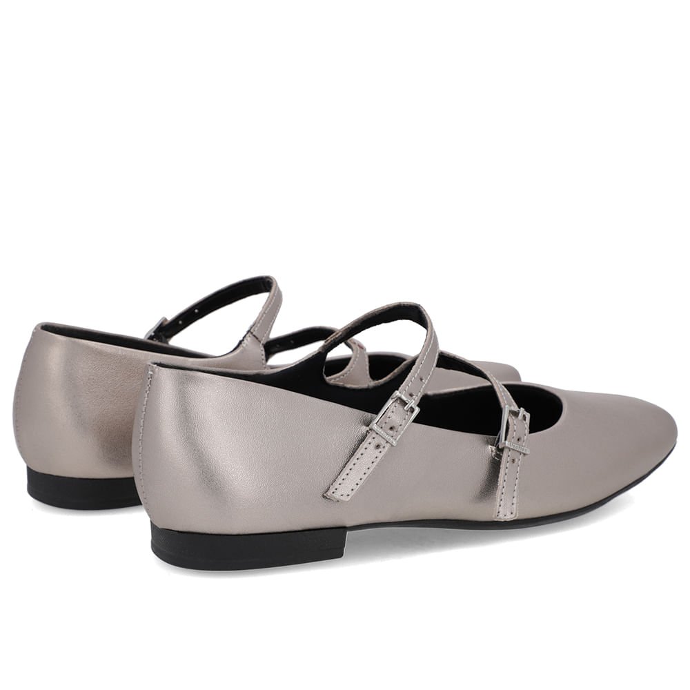 Sapatilha Aço Couro Tiras Fivelas Aço 3