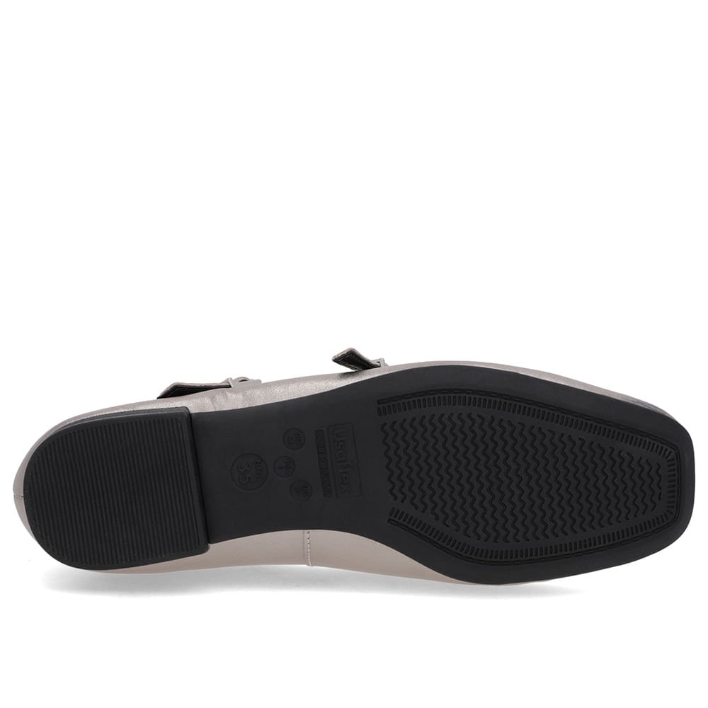 Sapatilha Aço Couro Tiras Fivelas Aço 5